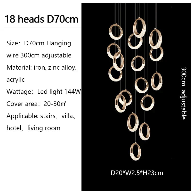 Circle Ring LED Chandelier Light for Luxe Living Spaces