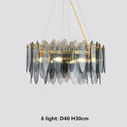 Gold Metal Chain LED Pendant Lights for Modern Luxury Living Room