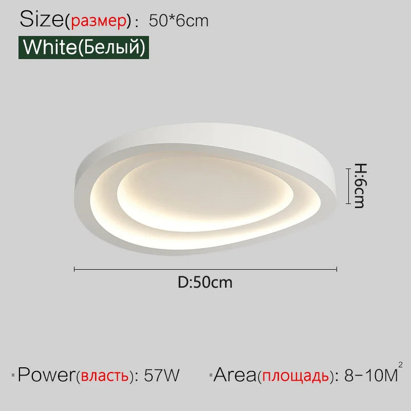 Round Master Bedroom Lamp: Modern Nordic LED Ceiling Lamps for Living & Study Rooms