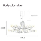 Luxe Iron Wire Round LED Chandelier for Living & Dining Room