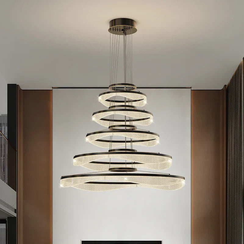 Acrylic Living Room Chandelier Pendant Light Fixture_LED Hanging Lamp