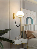 Glass Shade Wall Sconce Lamps for Hotel Bedroom LED Lights