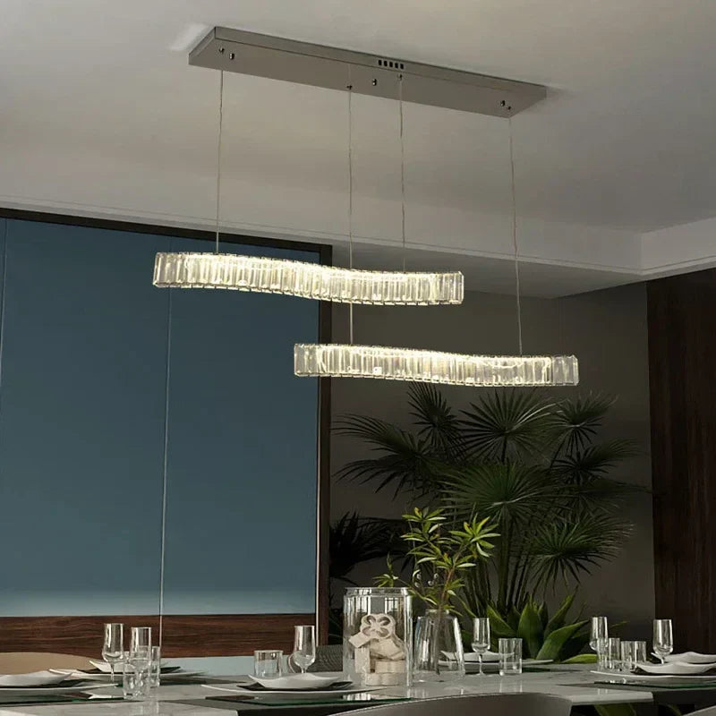 Crystal LED Ceiling Chandeliers for Elegant Dining Room Decor