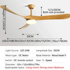 70" Wooden Ceiling Fan with Reversible Motor for Year-Round Comfort