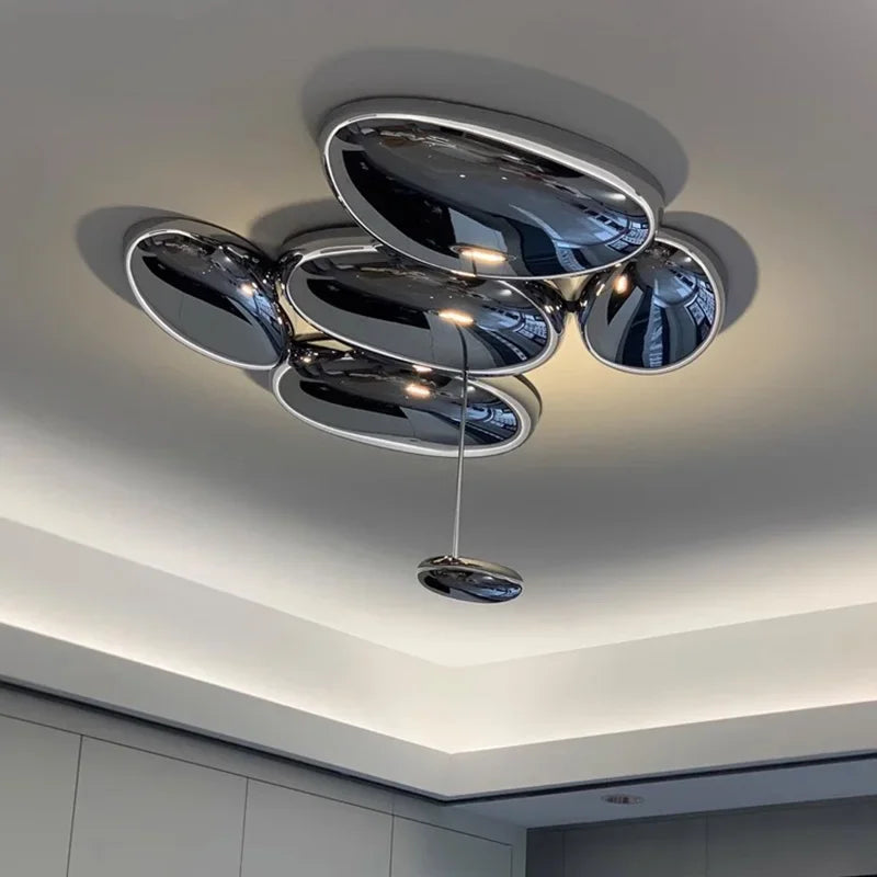 Chrome LED Ceiling Lamp for Home Decoration, Living Room, Dining Room, Bedroom, Cafe