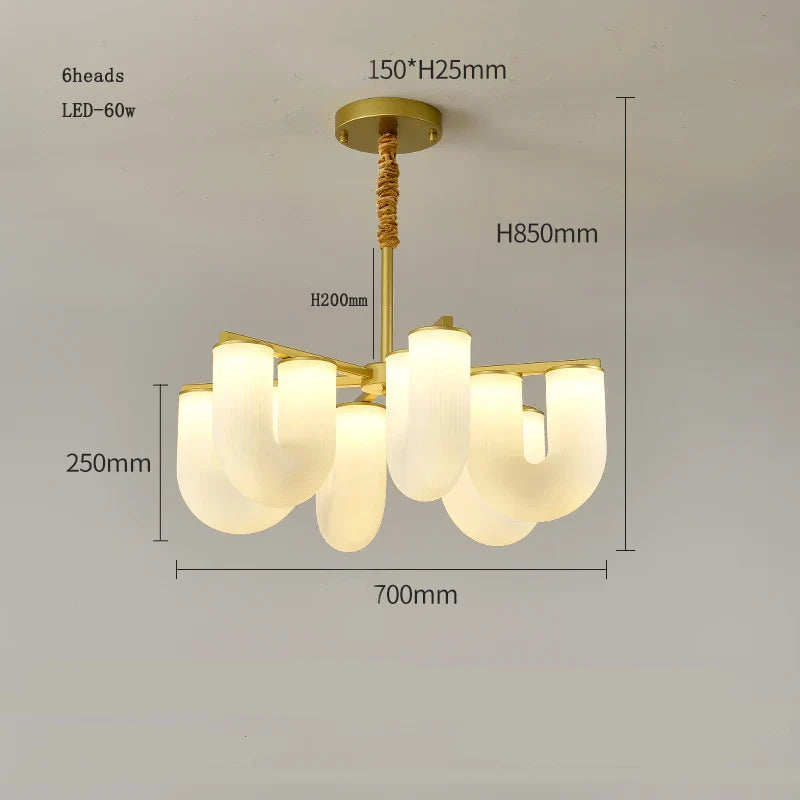 U-Shaped Milk White PE Pendant Lamp for Children's Bedroom and Living Room