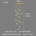 Modern Crystal Long Chandelier for Sales Department, Living Room & Restaurant
