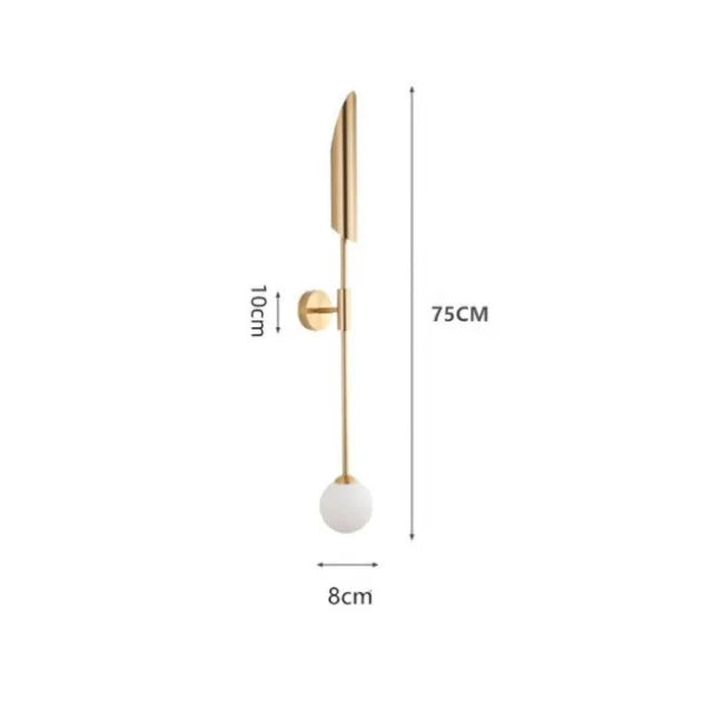 Gold LED Single Head Wall Lamp for Living Room, Bedroom, and Corridor