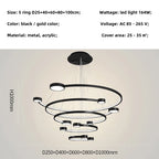 LED Ring Chandelier: Modern Nordic Hanging Light for Dining, Living Room, and Lobby