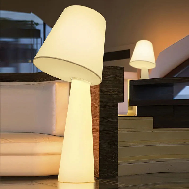 Nordic Wabi Sabi Fabric Floor Lamp for Minimalist Living Spaces