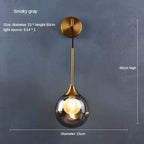 Glass Ball Gold Wall Sconce - Modern Nordic Indoor Bedroom Light Fixture