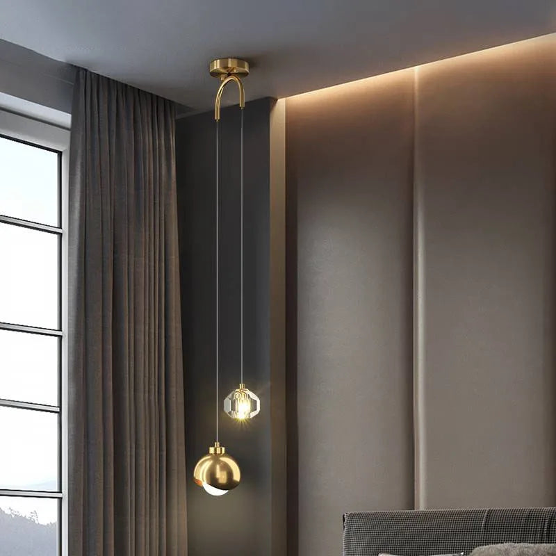 Crystal Round Chandelier: Luxury Modern Nordic Master Bedroom Pendant Lamp