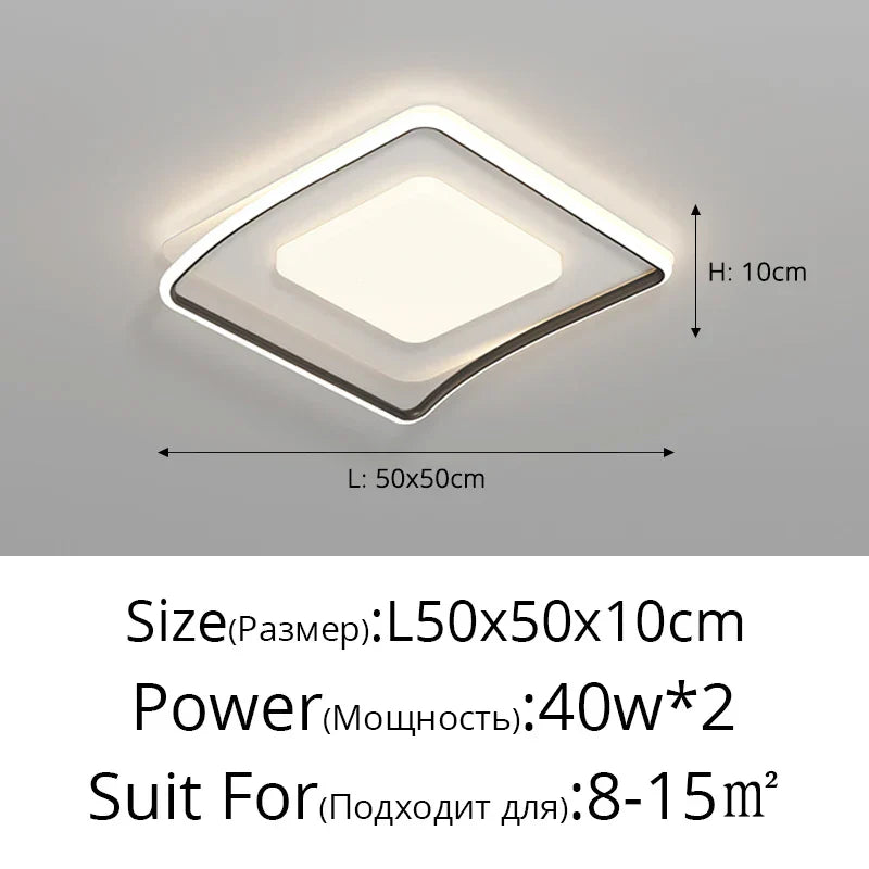 LED Ceiling Lights White Black Infinite Dimming Home Lighting Fixtures