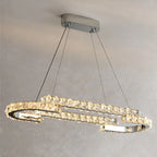 Modern Crystal LED Pendant Lights Dimmable Chrome Foyer Lumnarias
