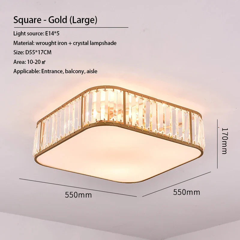 Luxury Crystal Ceiling Lights LED Chandeliers for Living Room Bedroom Lighting