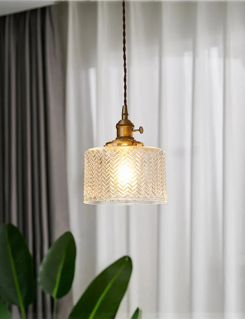 Glass Pendant Lamps Modern Hanging Lights for Dining Bedside Decorative LED Lustre