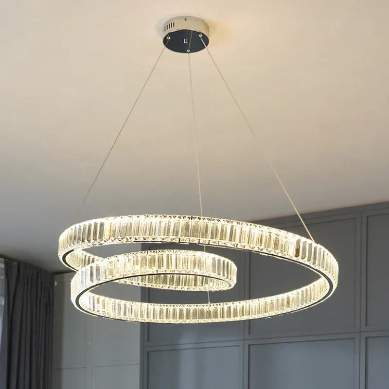 Modern Luxury LED Crystal Pendant Chandelier for Living and Dining Room