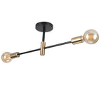 Modern Black Gold Chandelier Wrought Iron LED Ceiling Lamp E27 Light Fixture