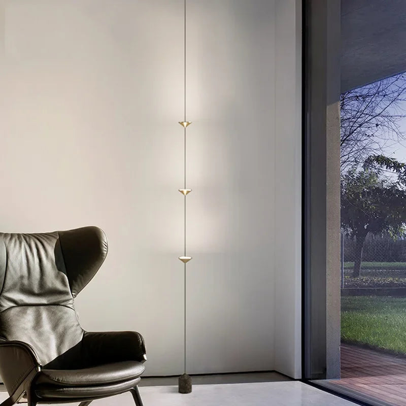 Modern Minimalist LED Floor Lamp for Living Room with Wall Mount Fixture