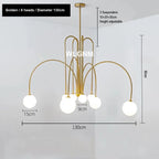 Glass Ball Chandelier: Modern Living Room Dining Kitchen Light Fixtures