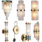 Shell Glass Rod Wall Lamp Modern Light Living Room Bedroom Study LED Lighting