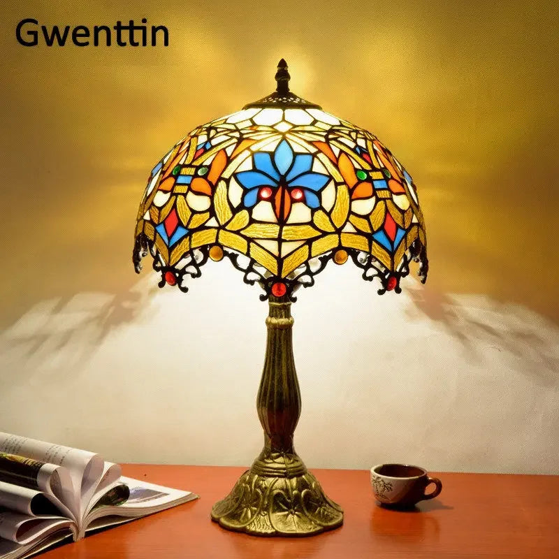 Tiffany Style Stained Glass Led Table Lamp