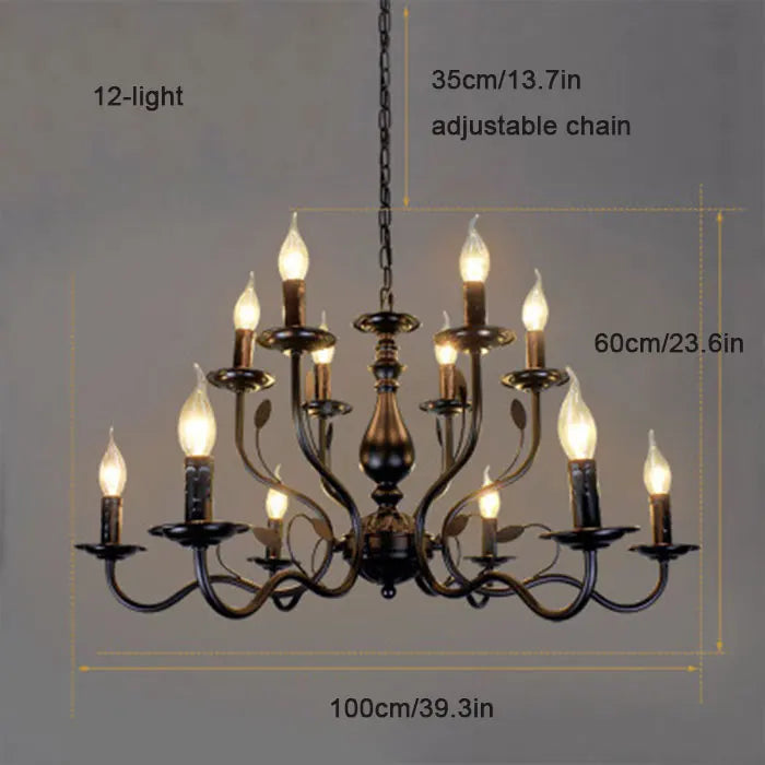 Vintage Metal Chandelier Farmhouse Pendant Light for Kitchen Dining Bedroom