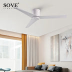 Modern White Black Aluminum Blade Ceiling Fan With Remote Control