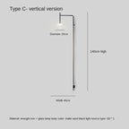 LED Glass Art Wall Lamp with Long Rocker Arm for Living Room and Studio