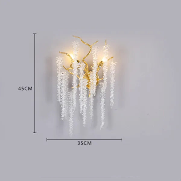 Crystal Branch Chandelier: Elegant French Style Ceiling Light for Living & Dining Room