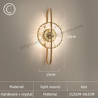 Crystal Wall Light: Minimalist Bedside Loft Wall Sconce for Living Room