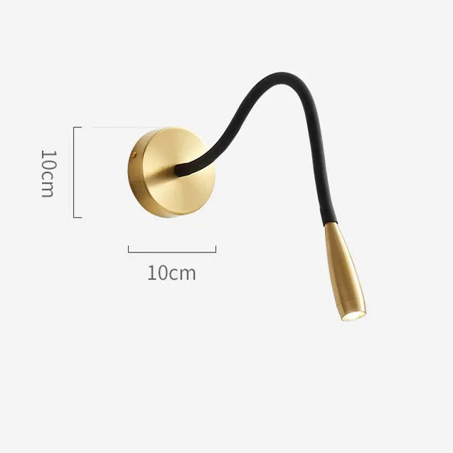 Adjustable Nordic Bronze Wall Lamp for Bedroom Study LED Reading Light