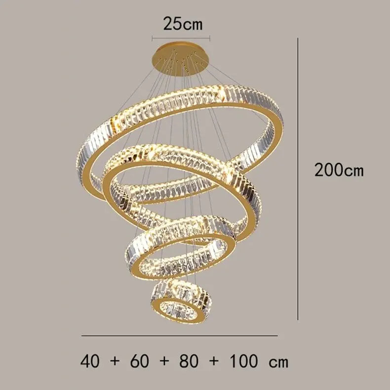 Crystal Round Chandelier: Elegant Stair Pendant Light for Luxury Home Decor