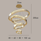 Crystal Round Chandelier: Elegant Stair Pendant Light for Luxury Home Decor