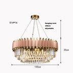 Luxury Crystal Chandelier: Black Golden LED Stainless Steel Pendant
