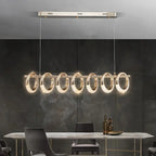 Gold Acrylic Circle Ring LED Pendant Chandelier