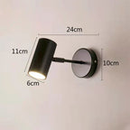 Nordic Bedroom Wall Sconce Lamp Rotating Spotlight in Gold Black