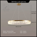 Crystal Chandelier Circular Pendant Light for Modern French Style Dining-Table Decor