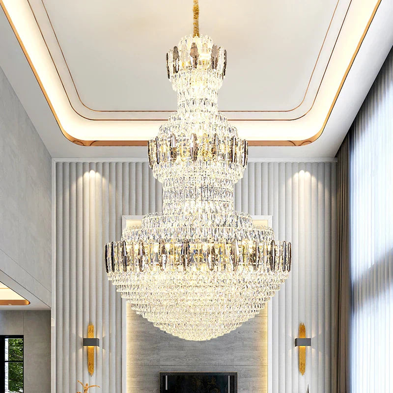 Light Luxury Crystal Chandelier: Postmodern Elegance for Hotels, Villas, and Duplexes