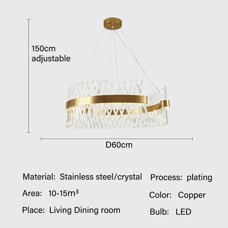 Luxury Crystal LED Pendant Lights by - Elegant Home Lighting Chandelier Fixture
