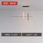 Minimalist Dimmable Black LED Chandelier for Dining Room Kitchen Bar - Modern Pendant Light