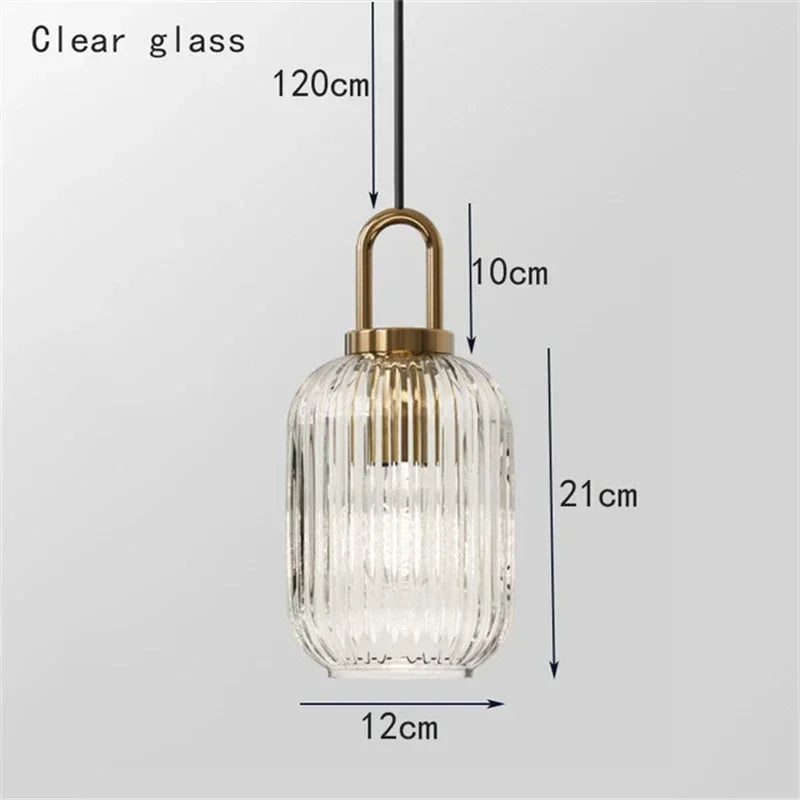 Glass Stripe LED Pendant Lights for Stylish Indoor Home Decor