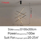 Aluminum Ceiling Chandelier: LED Changeable Shape Stair High-Rise Indoor Lighting