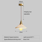 Japanese Ceramic Brass Bedside Chandelier for Bedroom Bay Window Bar Lighting