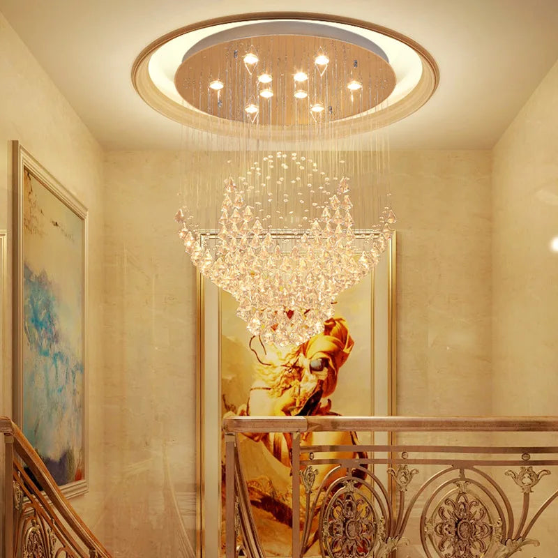 Diamond Crystal Chandelier LED Living Room Hotel Lighting
