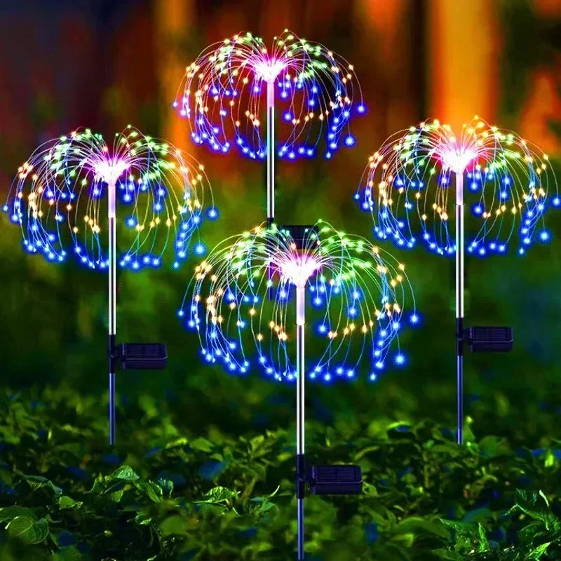 Solar Firework Fairy Lights for Outdoor Garden Decoration, Pathway, Patio, Party