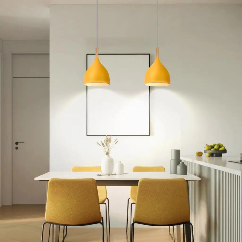Modern Wood Pendant Light for Home, Kitchen, and Living Room