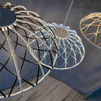 SKynest Rope LED Chandelier: Circular Woven Fireworks Light for Living Room & Restaurant