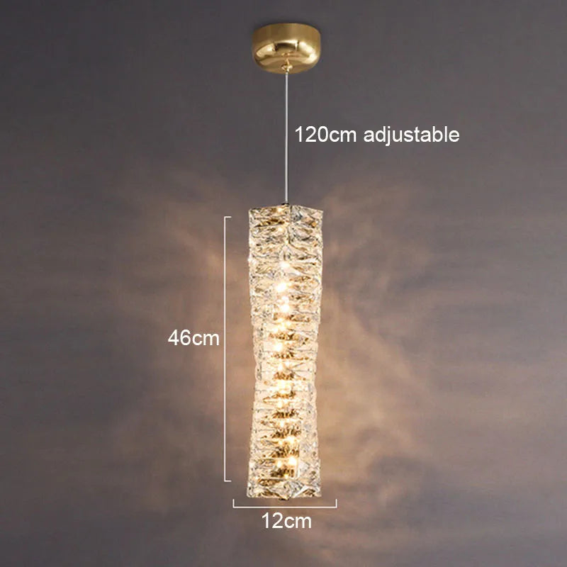 Gold Chrome Crystal Wall Sconce LED Lamp for Living Room Bedroom TV Background Lighting