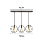 Geometric LED Chandelier: Modern Metal Frame Light for Dining Room or Bedroom